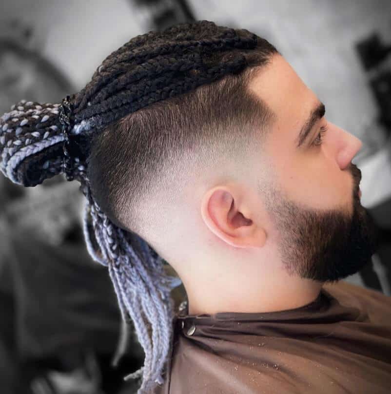 skin fade with braids
